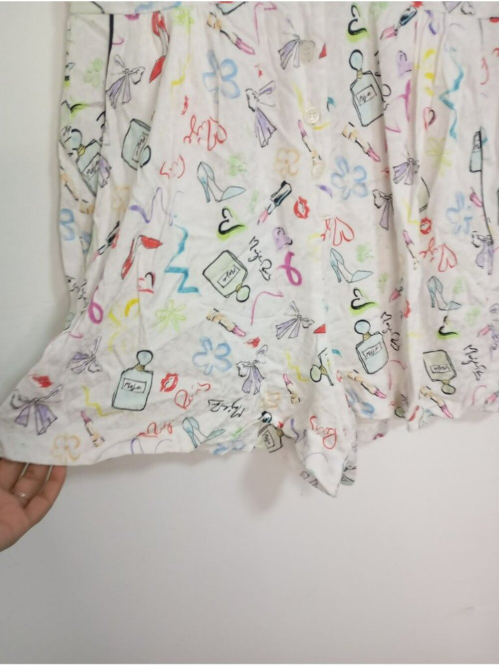 Maje Multicolor Printed Playsuit Lace Collar & Short Sleeves 100% Viscose 36 (S) - Picture 5 of 16